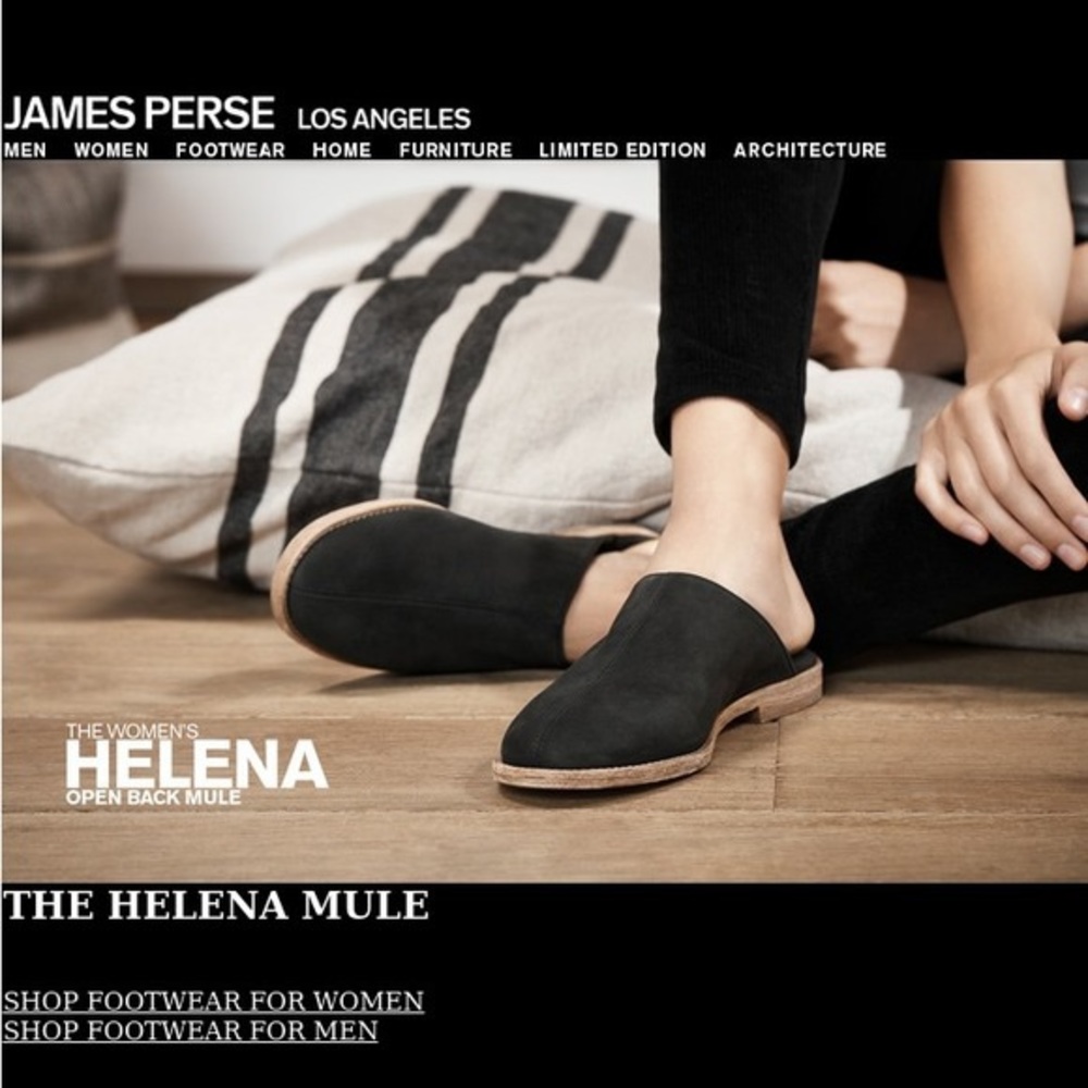 James Perse Helena Black Mules slip on Shoes 37 7